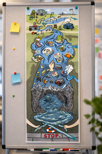 Plakat hängt an einer Metaplanwand