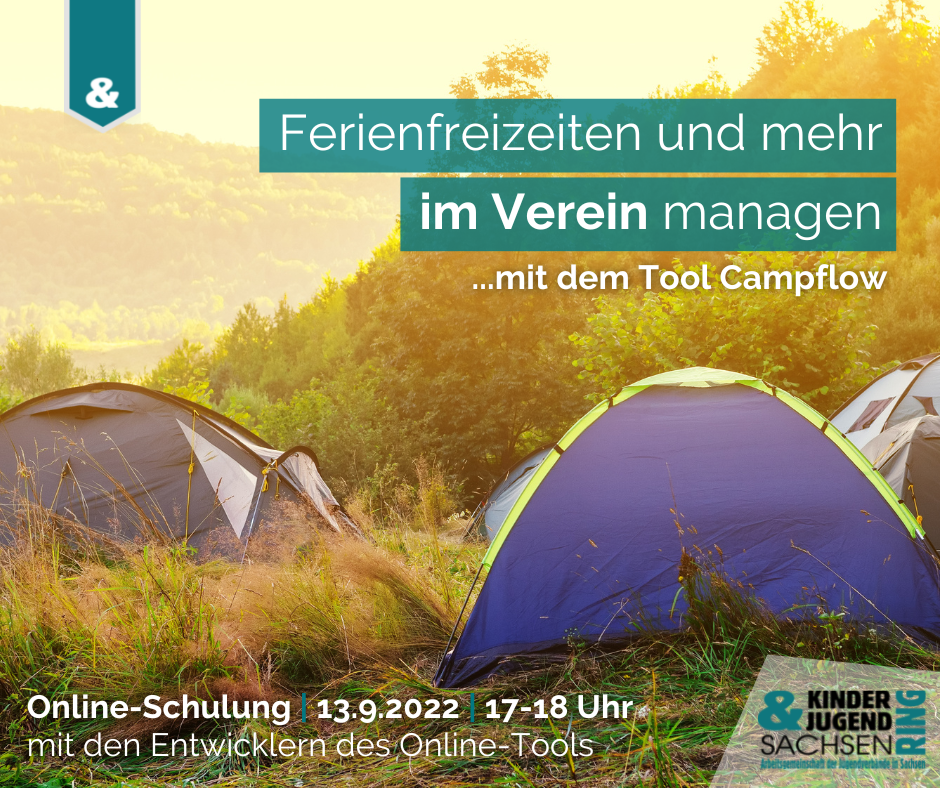 Sharepic für die Veranstaltung mit Zelten und Termin